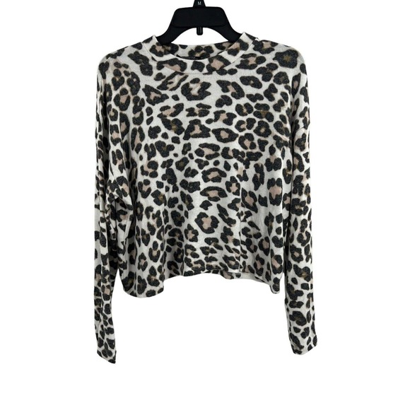 Bershka Leopard Print Long Sleeve Top‎ Small - Picture 1 of 3